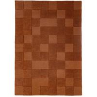 WOLLTEPPICH handgetuftet DEBEN, Schachbrettmuster, Terrakotta, 160 x 230 cm - Orange, Textil (160/230cm) - KADIMA DESIGN