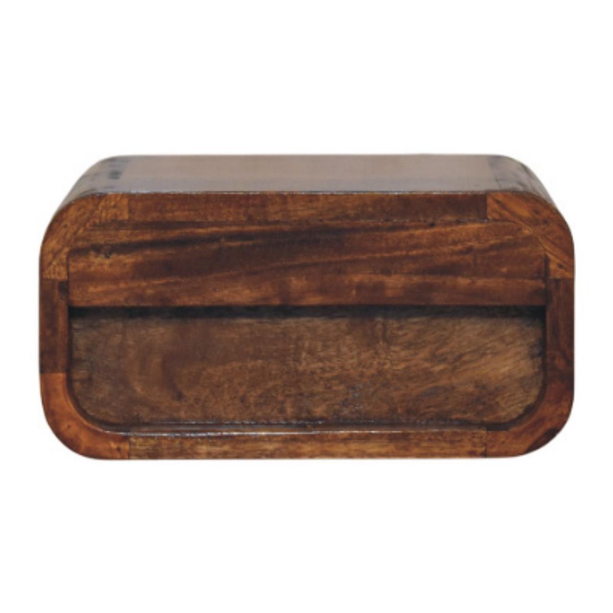 NACHTTISCH Avora Wandmontiert mit 1 Schublade, Braun - Messingfarben/Braun, Holz/Metall (30/15/25cm) - Artisan Furniture