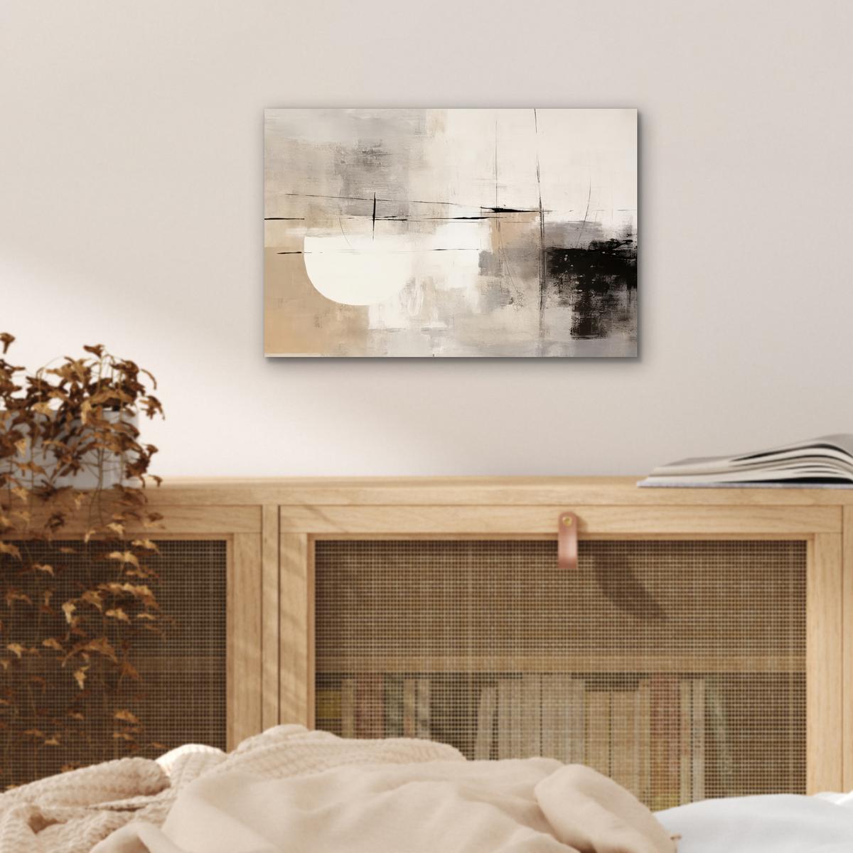 METALLBILD Abstrakt - Kunst - Grau 30x20 cm - Hellgrau, Metall (30/20cm) - MuchoWow
