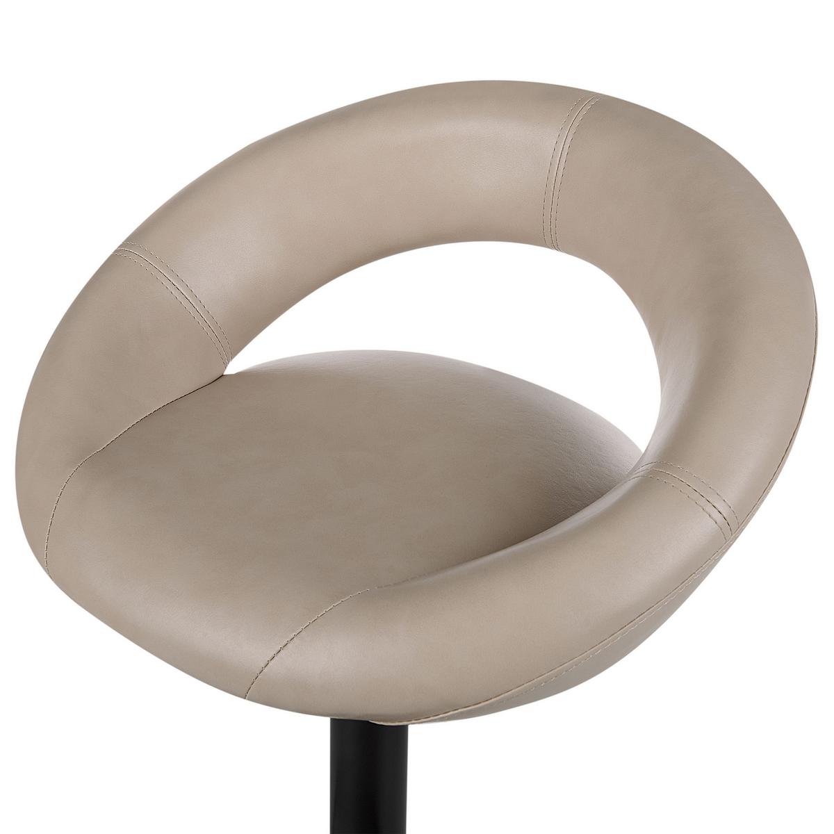 BARHOCKER 2er-Set Kunstleder hellbeige/schwarz höhenverstellbar Peoria - Beige/Schwarz, Kunststoff (53/79/48cm) - Beliani