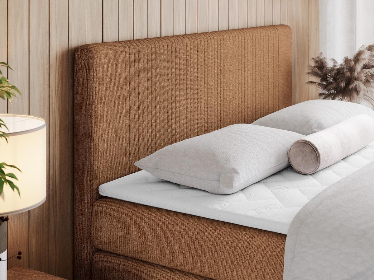 BOXSPRINGBETT KING DOREN 200/200 Orange Struktur - H3 - Orange, Holz/Textil (200/200cm) - MKS