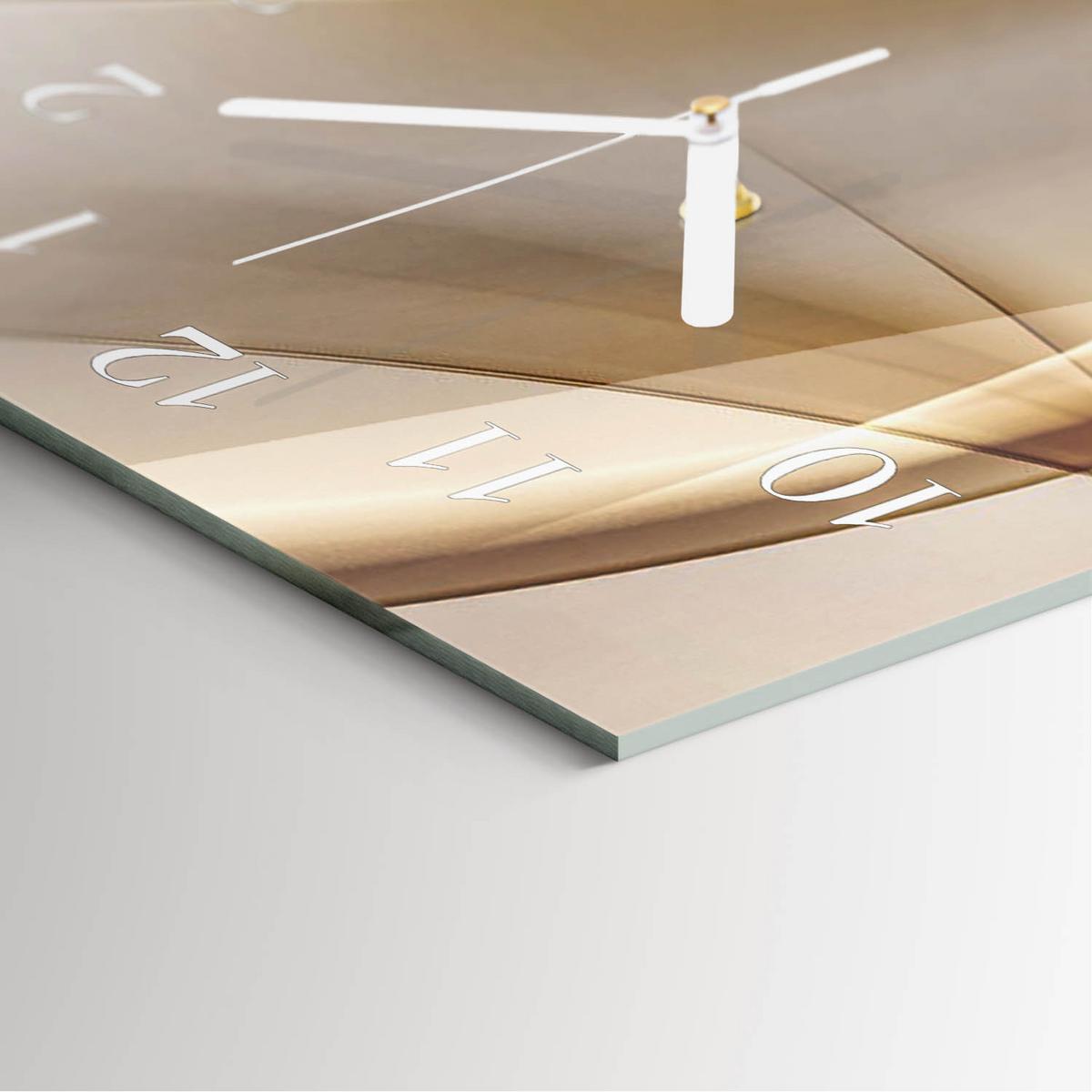 WANDUHR aus Glas 30x60 cm - Abstraktion - Beige, Glas (30/60/0.4cm) - TULUP
