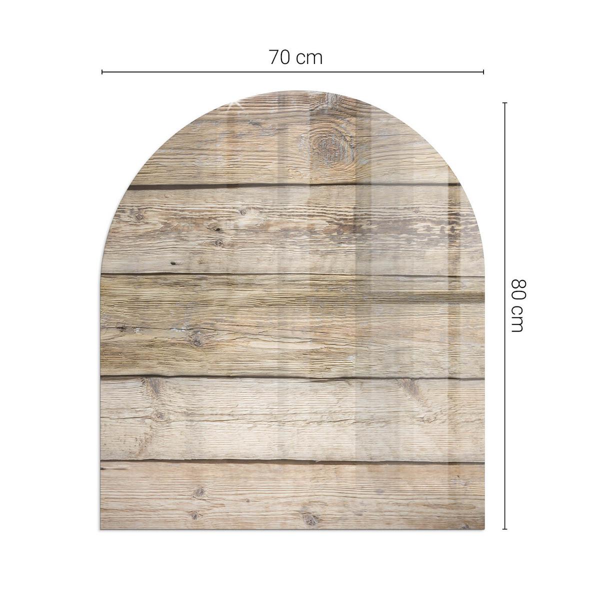 GLASPLATTE für Kamin 80x70 cm - Beige, Glas (80/70/0.4cm) - TULUP