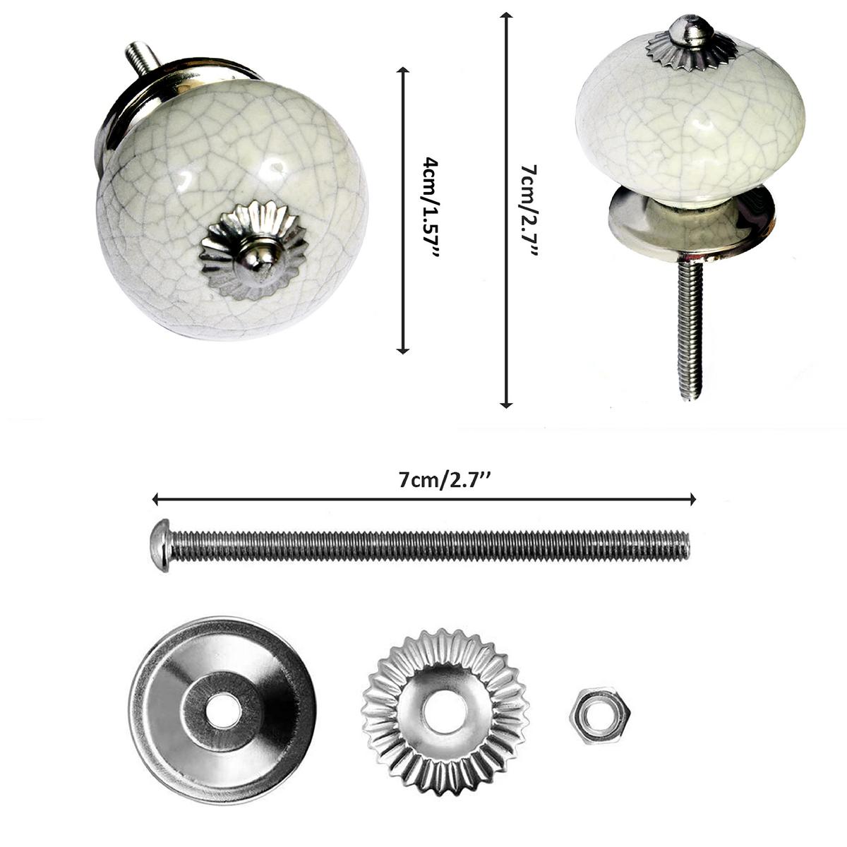 KERAMIKKNÖPFEN Set mit 20 mit schwarzem Blumenmosaikdesign 38 mm Durchmesser. - Schwarz, Keramik (4/4/6.9cm) - Nacnic
