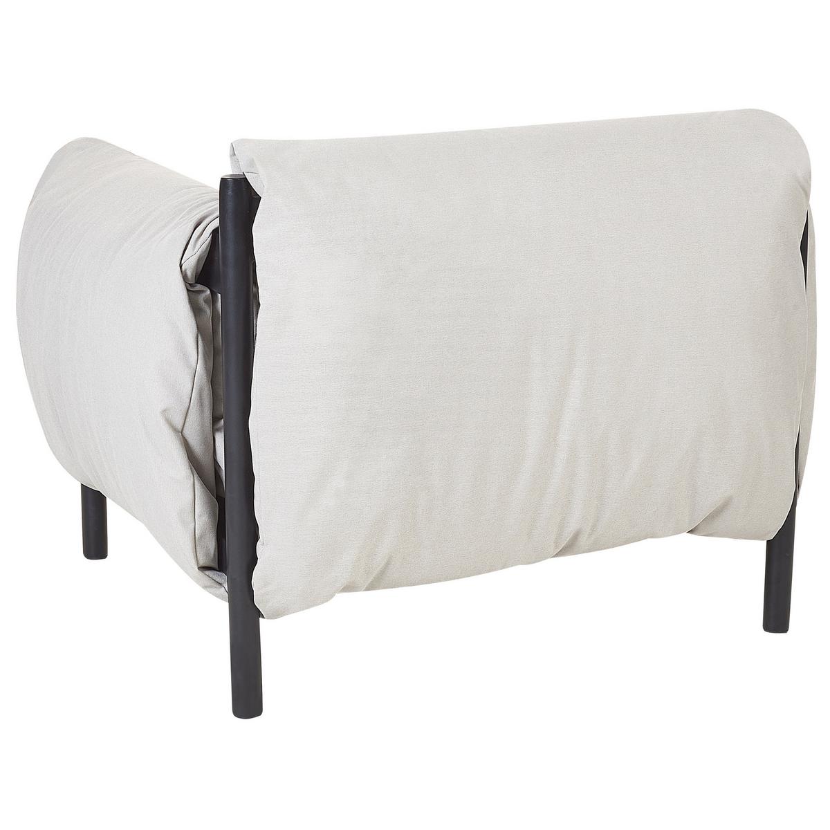 4-SITZER LOUNGE SET Aluminium hellgrau/schwarz Esperia - Hellgrau/Schwarz, Metall - Beliani