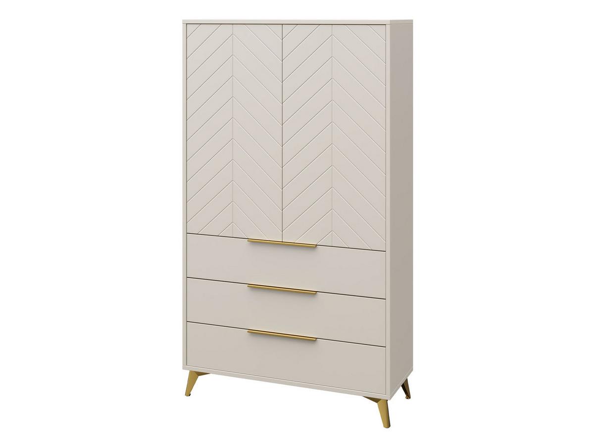 KLEIDERSCHRANK Xylix 2D3SZ - Beige/Goldfarben, Holzwerkstoff/Metall (104/180/40cm) - MIRJAN24