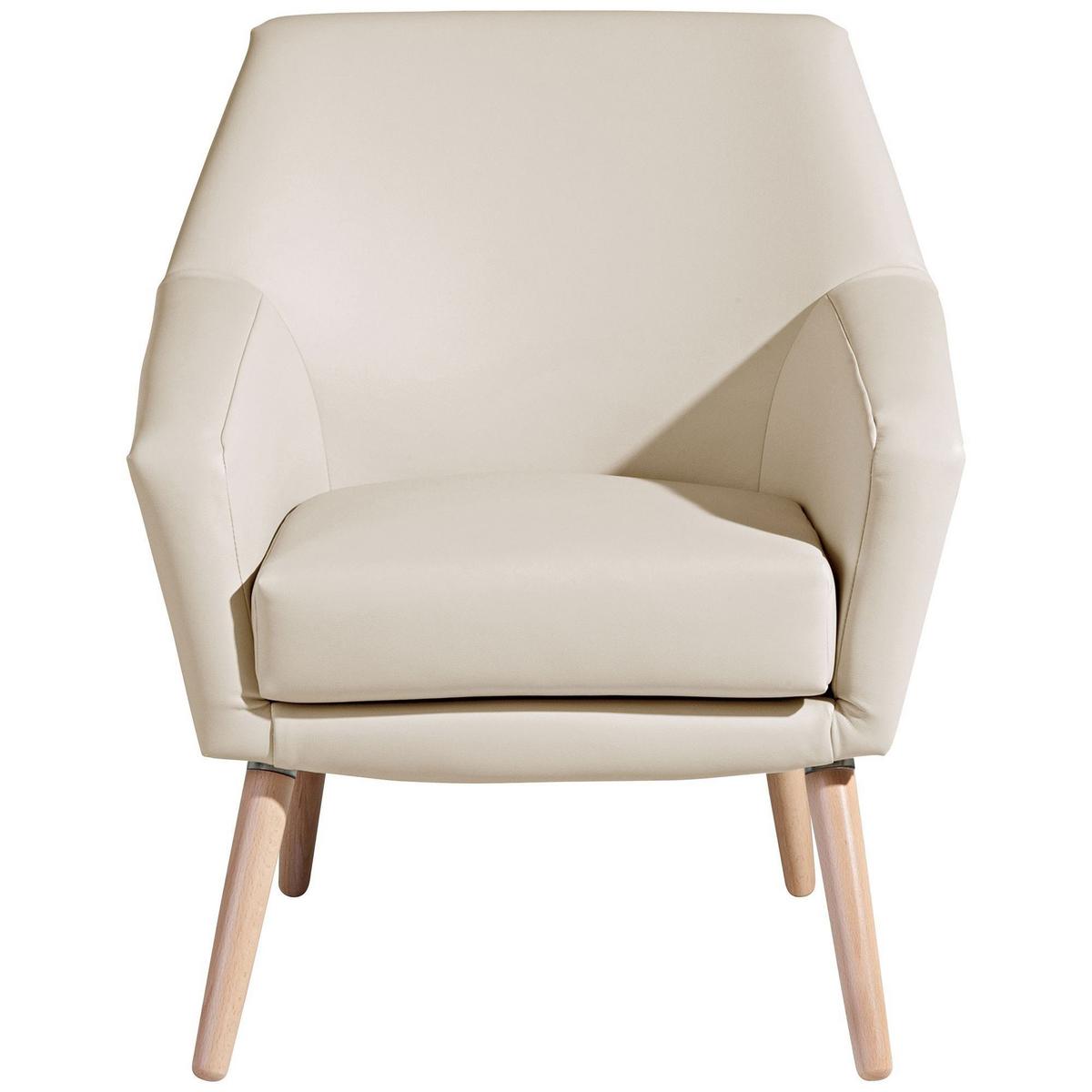 SESSEL Kachka Bezug Kunstleder Buche natur / beige - Weiß, Kunststoff (71/81/67cm) - 58aufmkessel