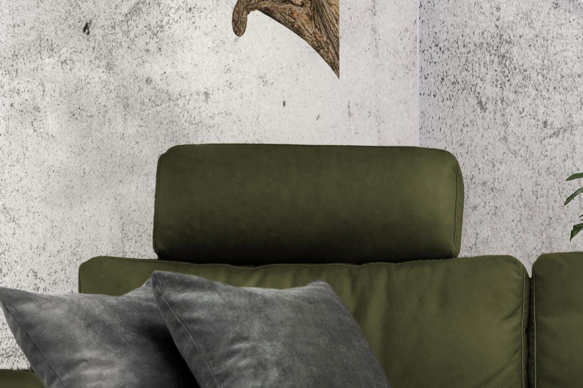 ECKSOFA XL MOTORISCHER RELAXFUNKTION LOLA Dunkelgrün Webstoff Relaxfunktion - Dunkelgrün/Schwarz, Textil (304/178cm) - KAWOLA
