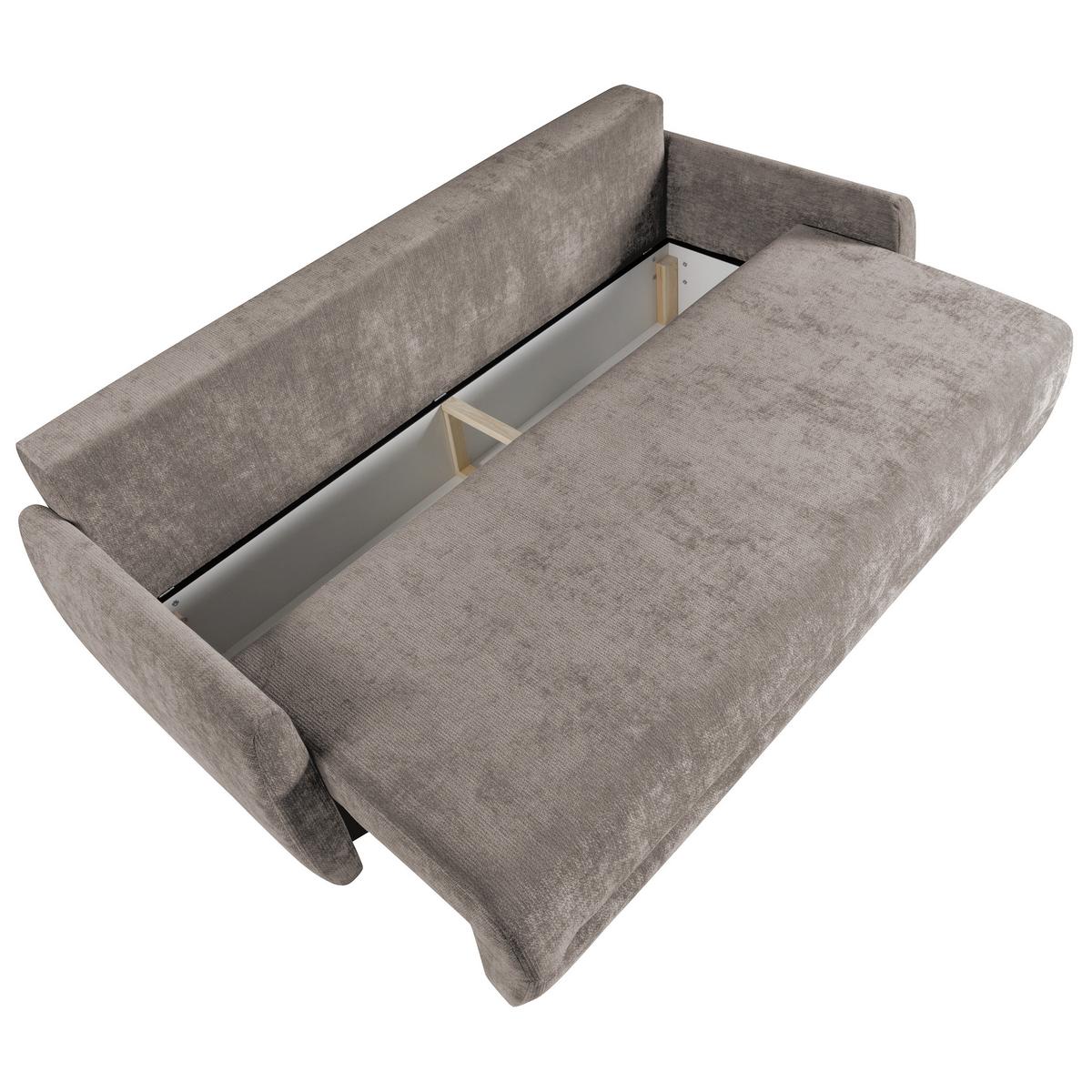 SCHLAFSOFA Piero 3-Sitzer mit Schlaffunktion, Braun - Braun, Textil (222/93/99cm) - Beautysofa