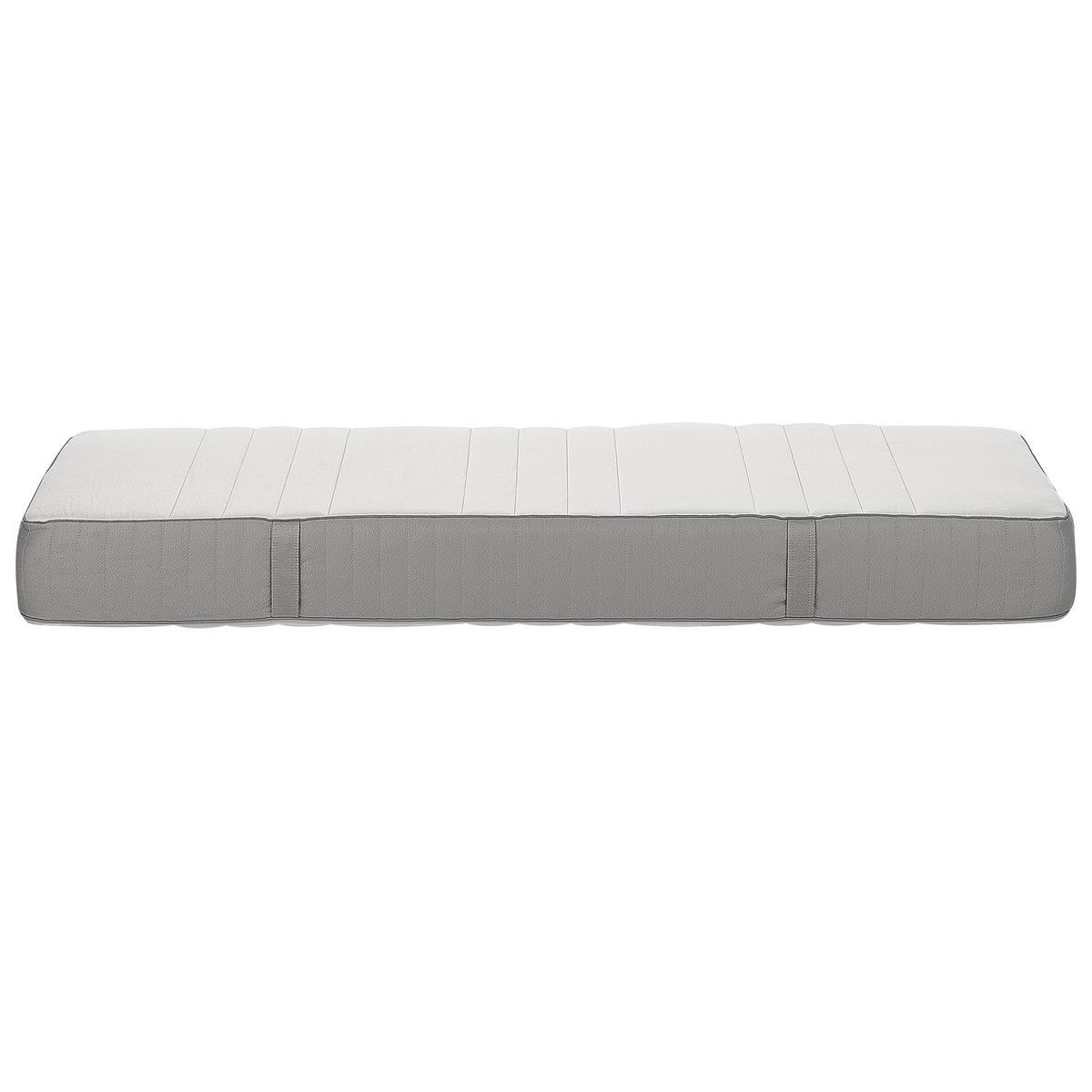 GEL-MEMORY-SCHAUMMATRATZE H2/3 Mittel 90/200 cm Happiness - Weiß, Textil (90/200cm) - Beliani
