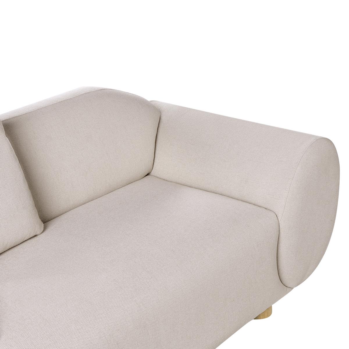 2-SITZER-SOFA Stoff Hellbeige Ringel - Beige, Textil (189/75/87cm) - Beliani