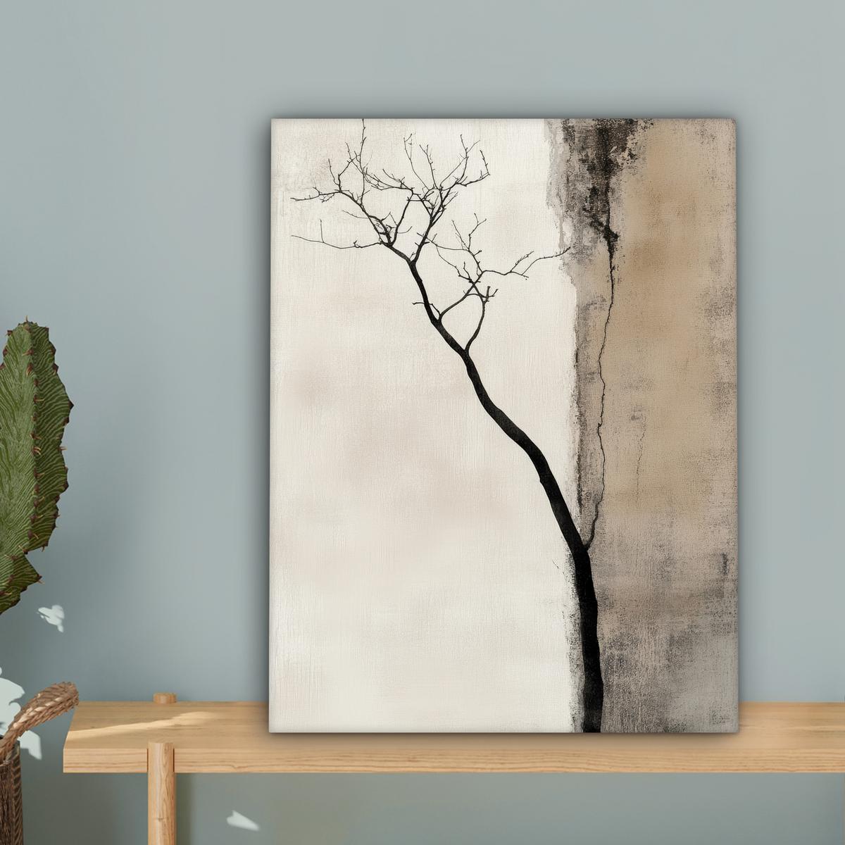 LEINWANDBILD Wabi sabi - Pflanze - Beige Room Decor 30x40 cm - Taupe, Textil (30/40cm) - MuchoWow