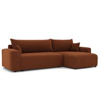 ECKSOFA mit Schlaffunktion und Bettkasten, Orange - Orange, Holzwerkstoff/Textil (145/278cm) - Idohome