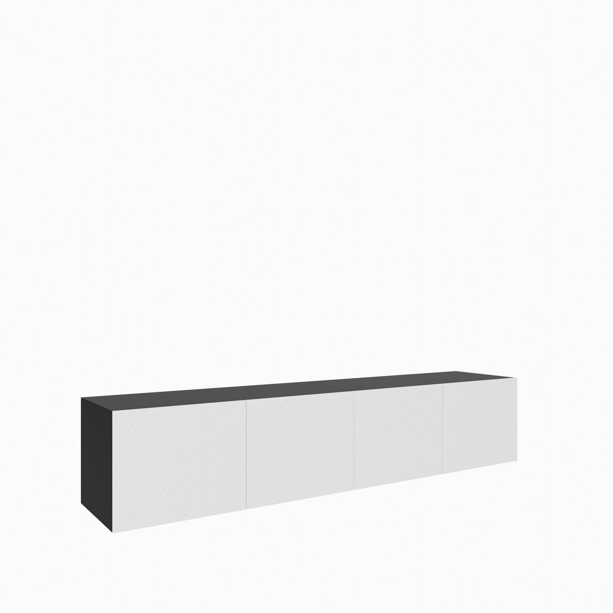LOWBOARD CAVA 200/41/40 cm, Hängender TV-Schrank Anthrazit / Weiß - Anthrazit/Weiß, Holzwerkstoff (200/41/40cm) - MASSENO