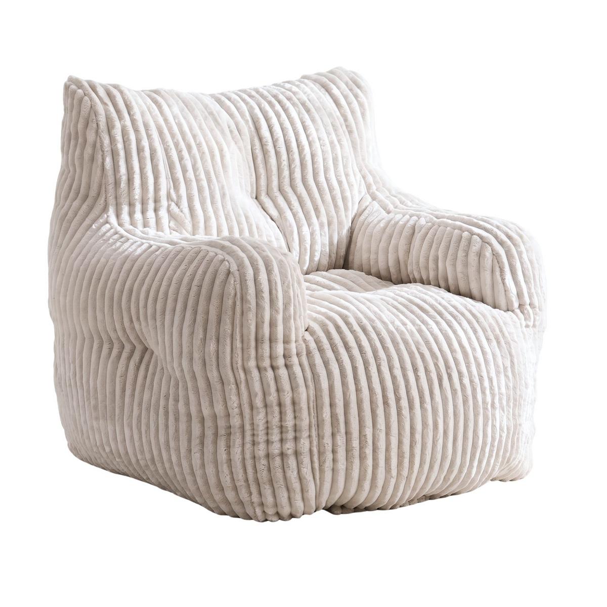SESSEL weicher cord-stoff ergonomischer mit schaumstofffüllung - Beige, Textil (100/70/94cm) - Urban Meuble