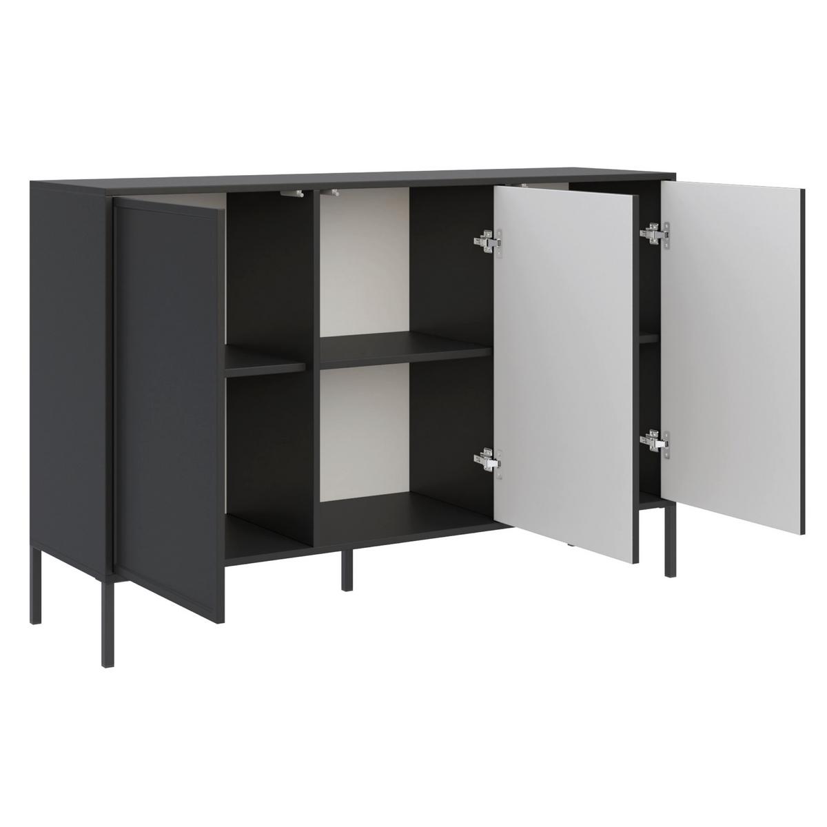 SIDEBOARD Velveto Schwarz 150 cm - Schwarz, Holzwerkstoff/Metall (150/86/40cm) - Selsey