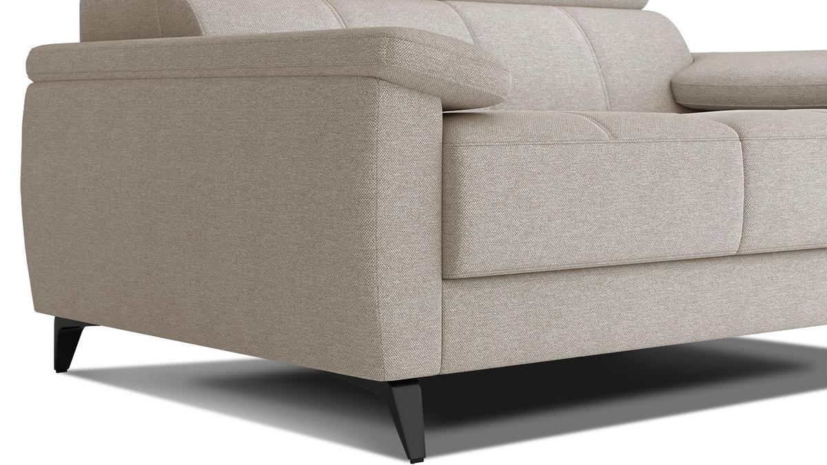 SOFA TAUNUS 2-Sitzer, beige - Beige/Schwarz, Holzwerkstoff/Textil (141/80/102cm) - Wozimo
