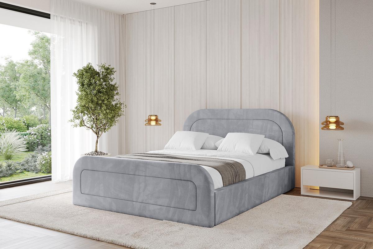 POLSTERBETT mit Bettkasten, Fußteil und Lattenrost, Boxbett mit Matratze H3/H4 - LERAY-Z 120x200 Hellgrau - Hellgrau, Holzwerkstoff/Textil (120/200cm) - ALTDECOR