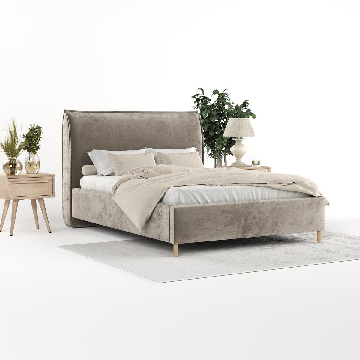 POLSTERBETT Mira 160/200 cm Beige im Lotta Stoff - Beige/Naturfarben, Holz/Holzwerkstoff (160/200cm) - AltaBeds