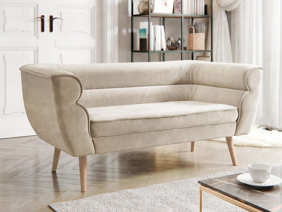 SOFA Bal 2 - Beige/Naturfarben, Holz/Textil (142/75/74cm) - MIRJAN24