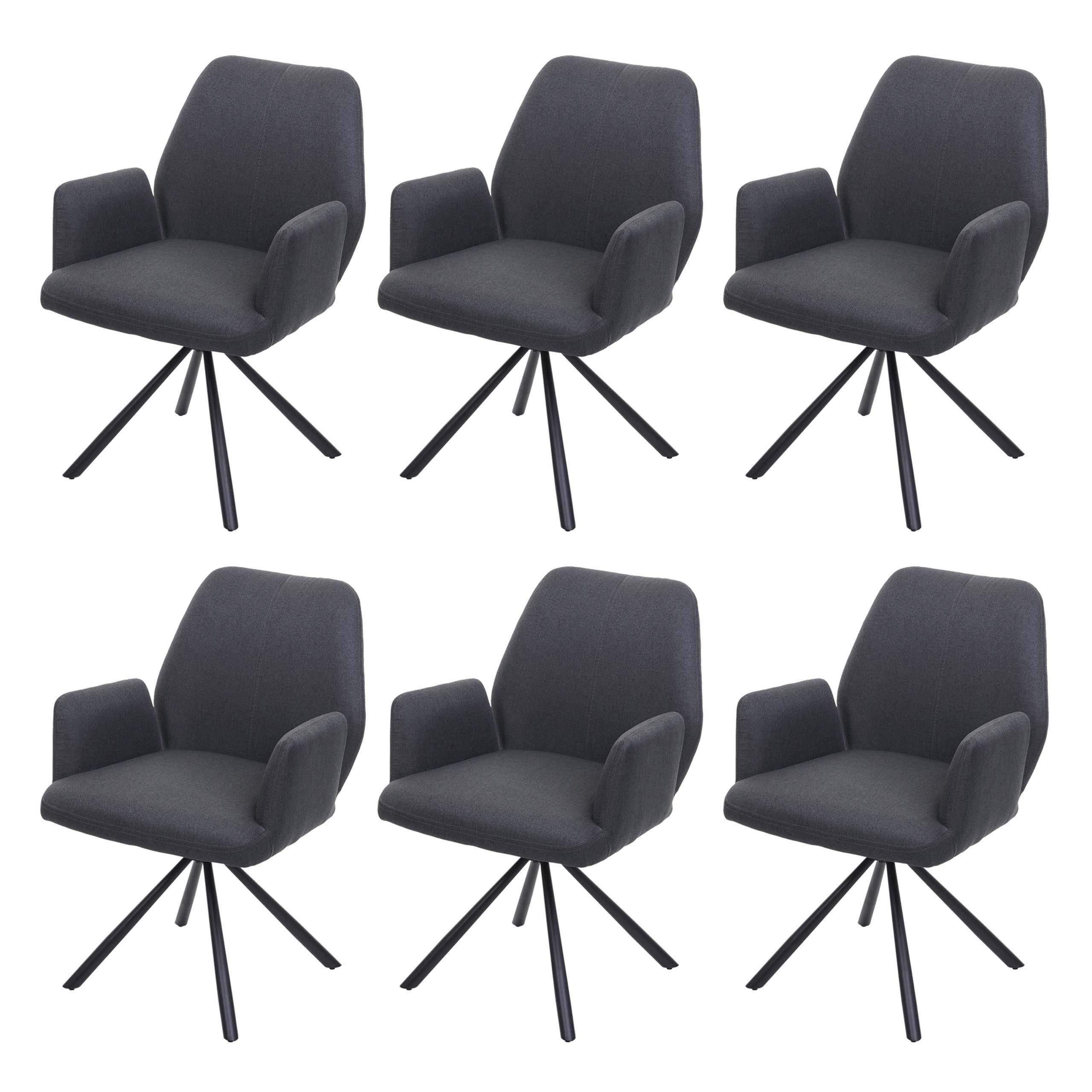 ESSZIMMERSTUHL Anthrazit 6er-Set - Dunkelgrau/Anthrazit, Textil (60/86/66cm) - MCW