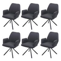 ESSZIMMERSTUHL Anthrazit 6er-Set - Dunkelgrau/Anthrazit, Textil (60/86/66cm) - MCW