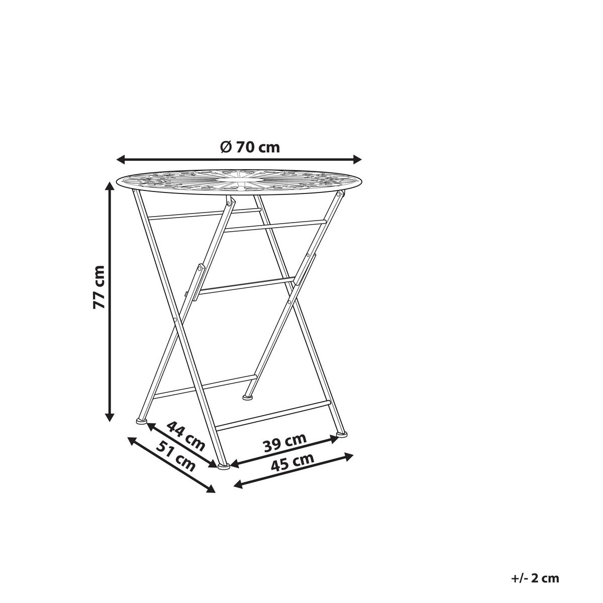 GARTENTISCH Metall Weiß Scafa - Weiß, Metall (51/45/77cm) - Beliani