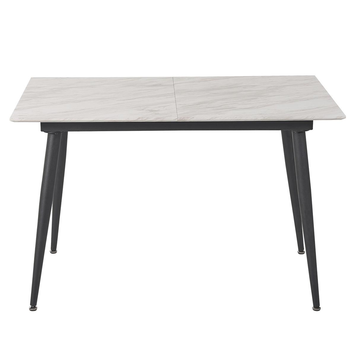 ESSTISCH 120-150/80/75 cm Weiß schwarz Rechteckig Eftalia - Weiß, Holzwerkstoff (150/80/75cm) - Beliani