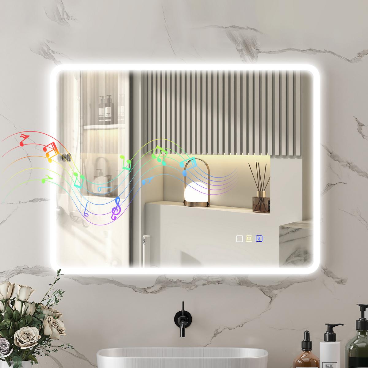 BADSPIEGEL Gehärtetes Glas Silber - Silberfarben, Glas (3.5/70/90cm) - HOMCOM