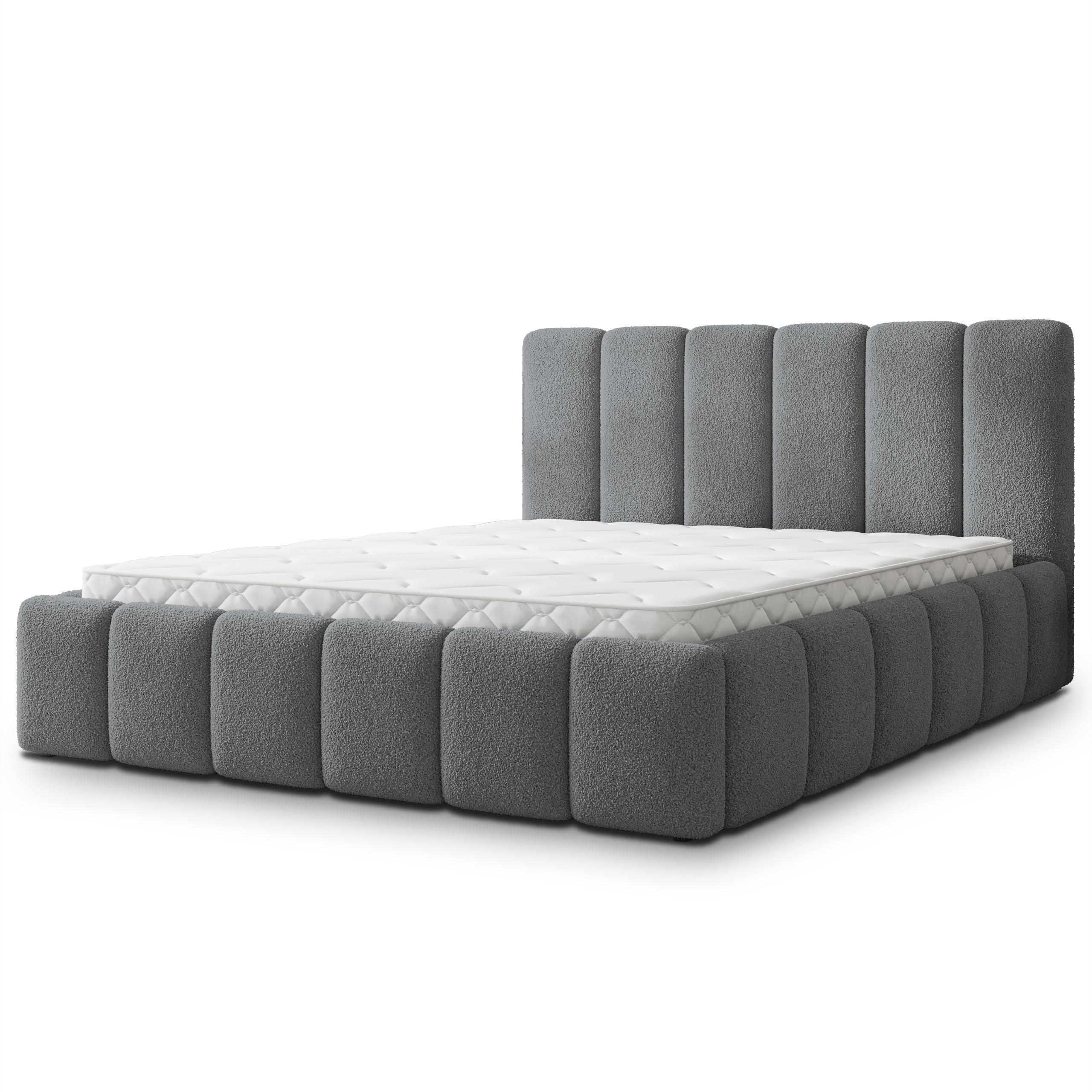 POLSTERBETT RANIS 140x200 cm mit Bettkästen - Grau - Grau, Holz/Textil (140/200cm) - MASSENO