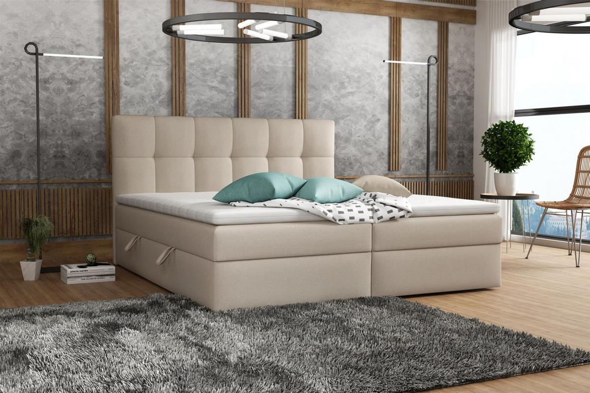 BOXBETT Arturo In Soro - Beige, Holzwerkstoff/Textil (120/200cm) - Fun Möbel