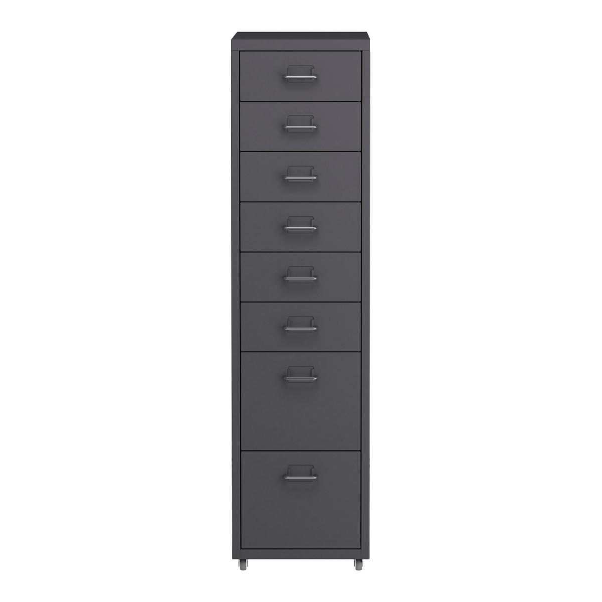 ROLLCONTAINER Kökar - Dunkelgrau, Metall (28/109/41cm) - [en.casa]