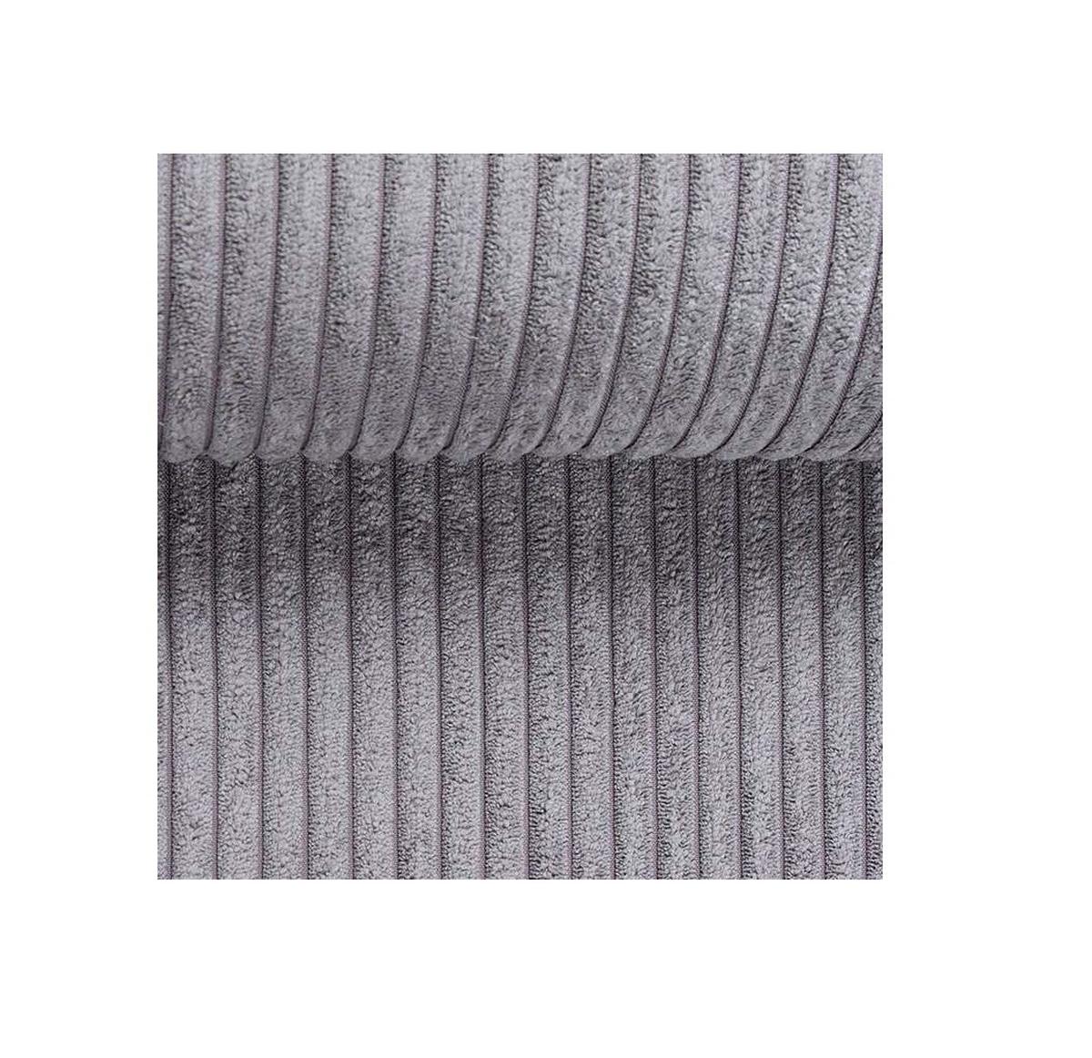 ECKSOFA Nova Hellgrau Cord, Ottomane rechts - Hellgrau/Schwarz, Holz/Kunststoff (262/176cm) - S-Style Möbel