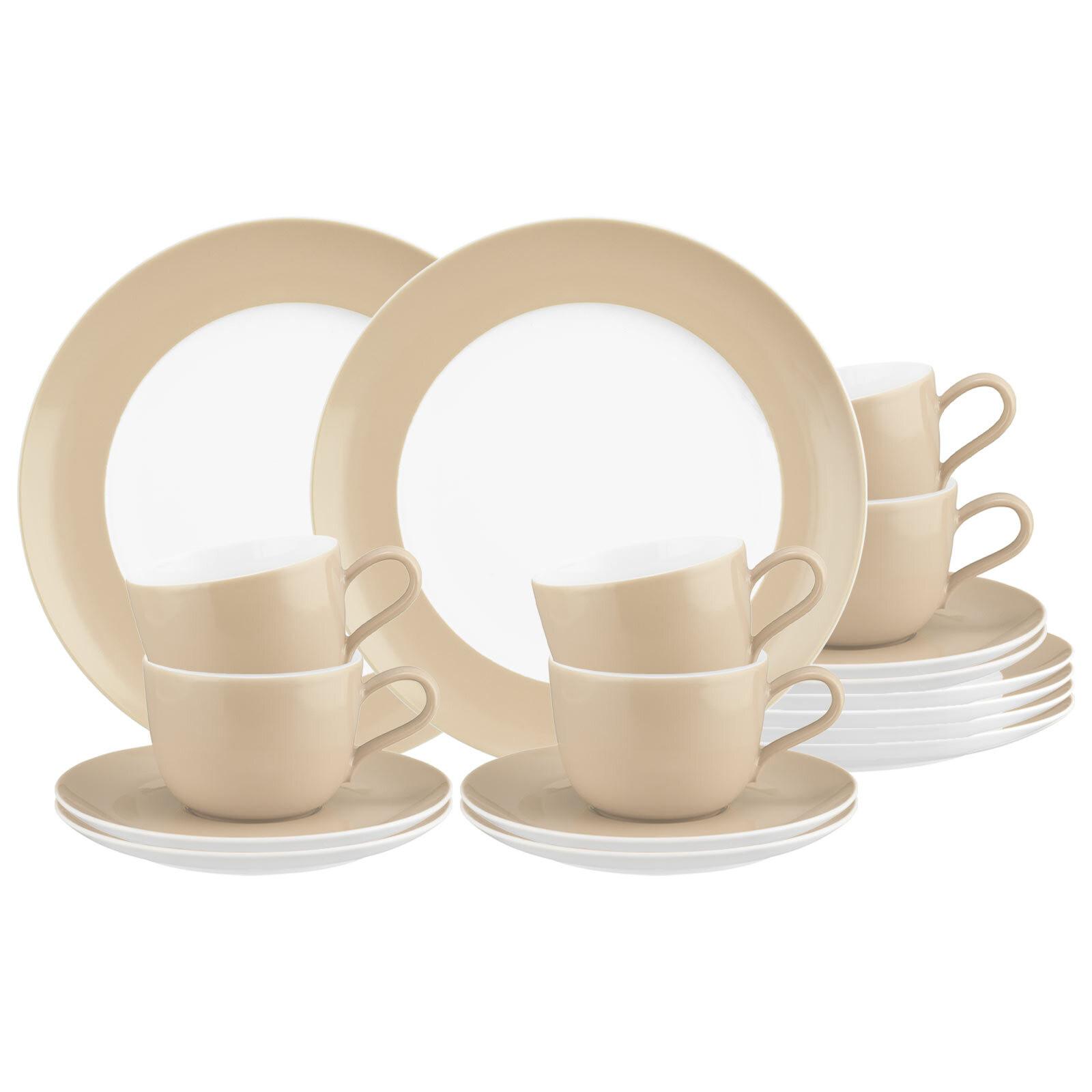 KAFFEESERVICE Liberty Pure Colors Dusty Beige 18-tlg. - Beige, Keramik (2/2/2cm) - Seltmann Weiden