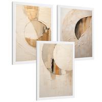 POSTER Set of 3 Abstract Geometric Wall Art Prints Modern Living Room Bedroom Kitchen Bathroom Decor Rahmenlos A3 - Weiß, Papier (29.7/1/42cm) - Nacnic