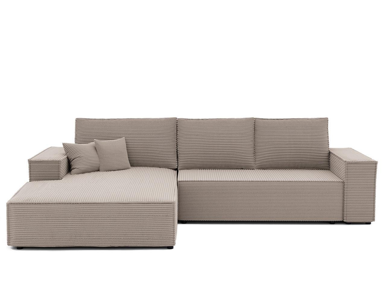 ECKSOFA NOVA Links mit Schlaffunktion und Bettkasten Cappuccino - Cappuccino, Kunststoff/Textil (294/185cm) - Idohome