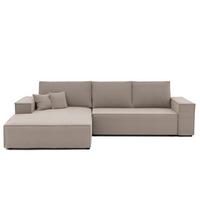ECKSOFA NOVA Links mit Schlaffunktion und Bettkasten Cappuccino - Cappuccino, Kunststoff/Textil (294/185cm) - Idohome