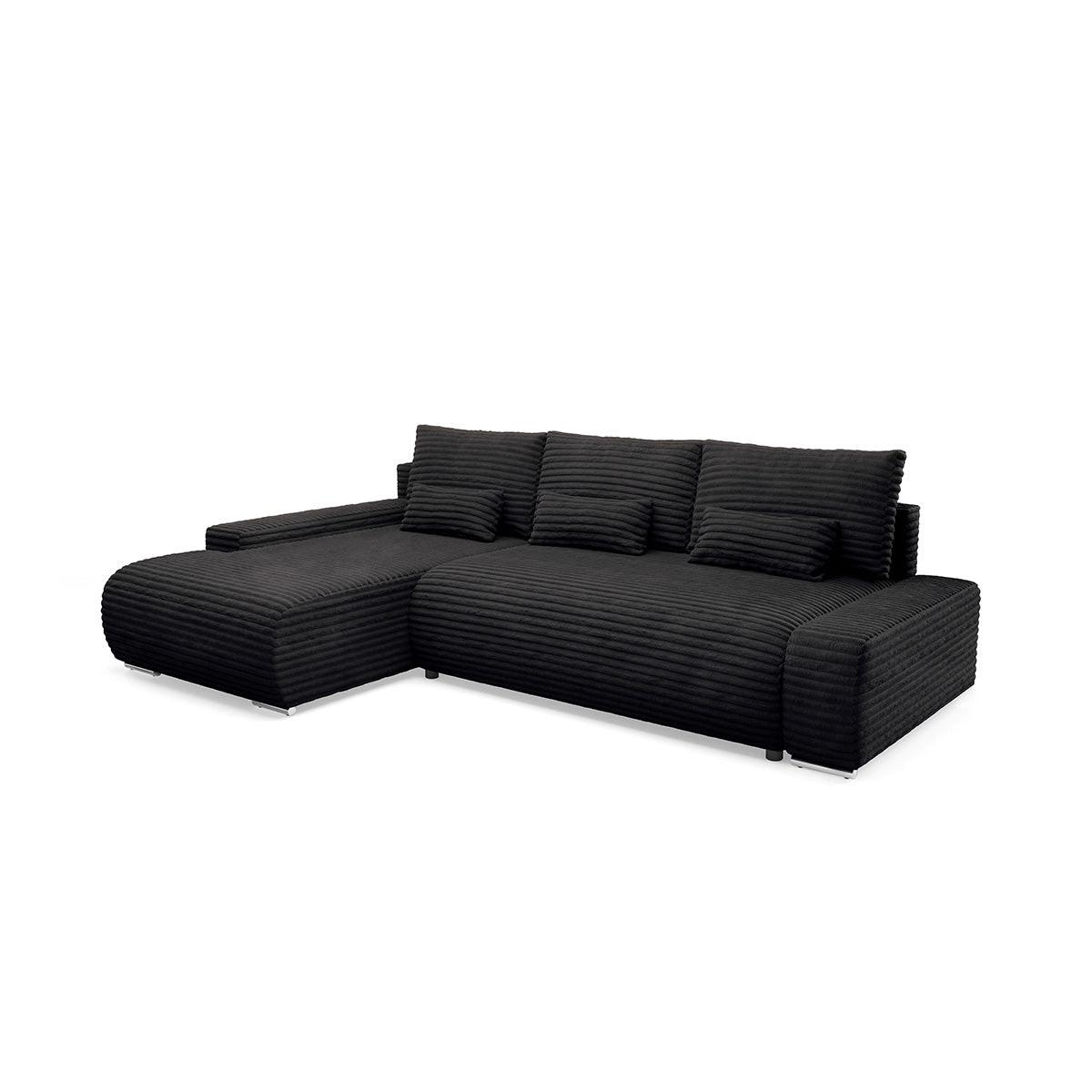 ECKSOFA Ivana 3 Sitzplätze Schwarz - Schwarz, Holz (265/172cm) - Petits-meubles