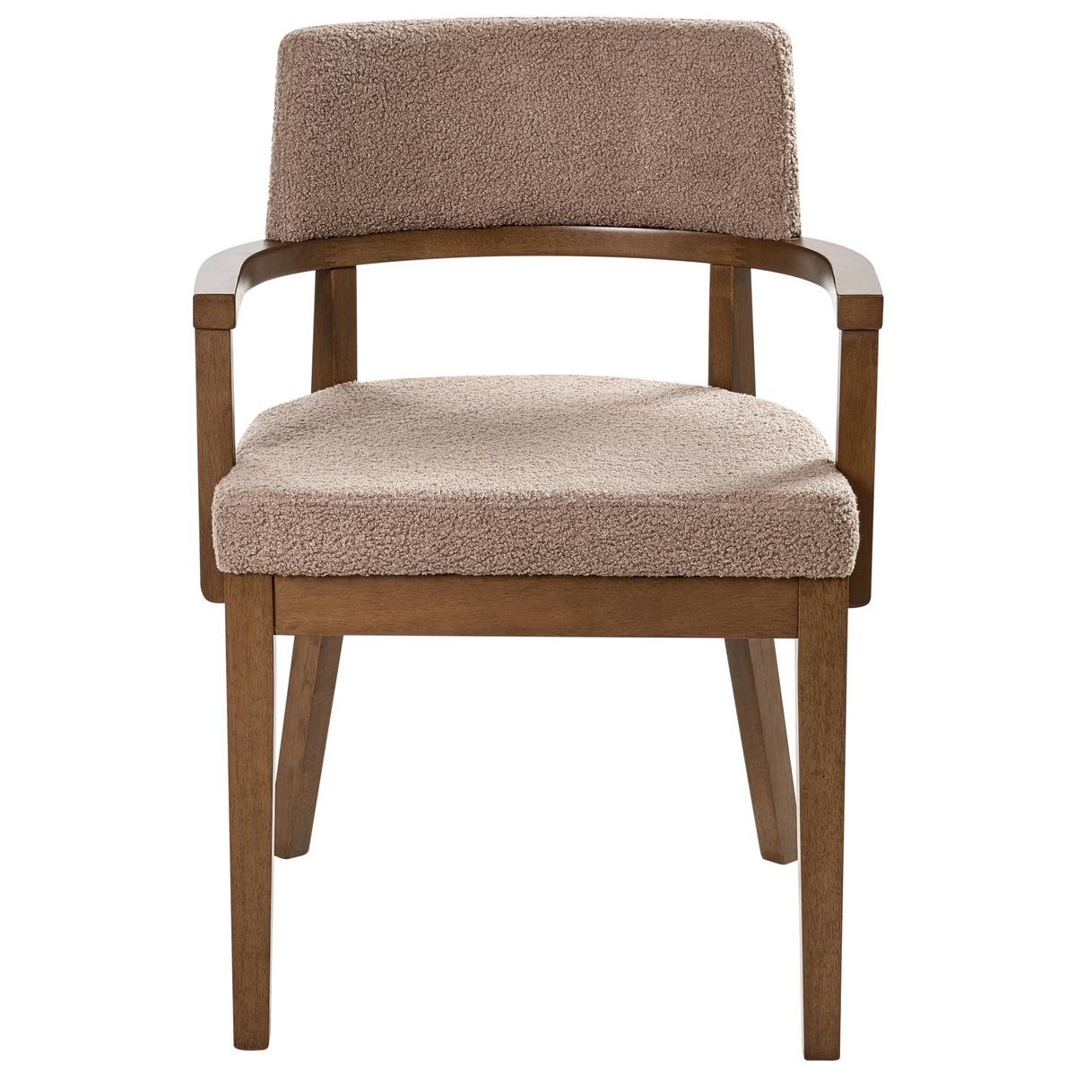 ESSZIMMERSTUHL 2er-Set Beige Taupe - Beige/Dunkelbraun, Textil (59/82/56cm) - Beliani