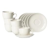 KAFFEETASSEN MIT UNTERTASSEN Casablanca weiß 200 ml 12-tlg. - Weiß, Keramik (2/2/2cm) - Ritzenhoff Breker