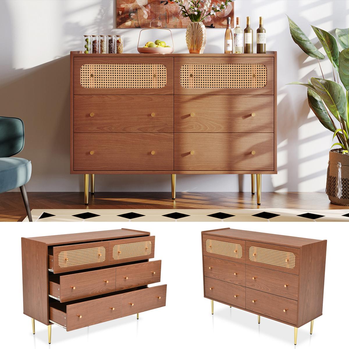 KOMMODE Braun 120/40/90CM - Braun, Holzwerkstoff/Metall (40/90/120cm) - Urban Meuble