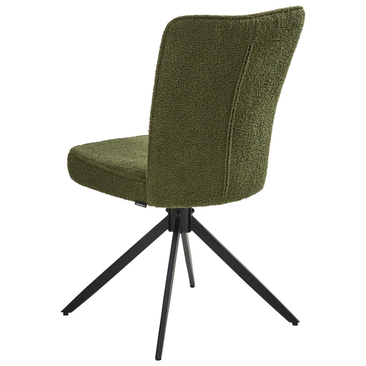 ESSZIMMERSTUHL 2er-Set drehbar Bouclé Grün Ryan - Grün, Textil (51/91/69cm) - Beliani