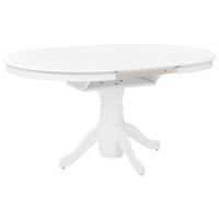 ESSTISCH ausziehbar Weiß 106-150/106 cm Akron - Weiß, Holzwerkstoff (106/106/74cm) - Beliani