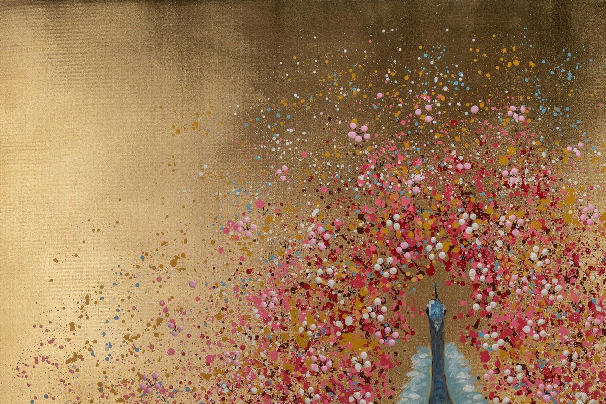 ÖLGEMÄLDE 120/80 cm - Pink/Goldfarben, Holz/Textil (120/80cm) - KUNSTLOFT