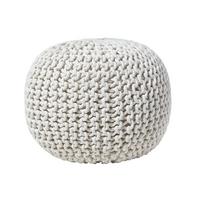 STRICK-POUF natur, 40/40/35 cm - Naturfarben, Textil (40/35/40cm) - Homescapes