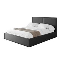 POLSTERBETT mit Bettkasten und Lattenrost, Boxbett ohne Matratze - EMMI 180x200 Schwarz Kunstleder - Schwarz Hochglanz, Holzwerkstoff/Textil (180/200cm) - ALTDECOR