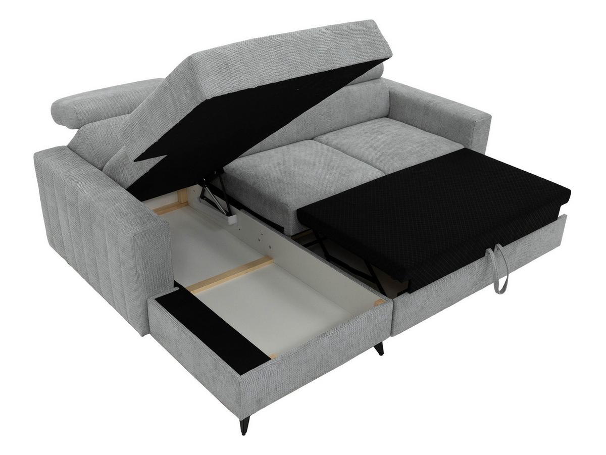 ECKSOFA Milano, Seite: Links LC+2R - Schwarz/Bronzefarben, Holz/Textil (236/172cm) - MIRJAN24
