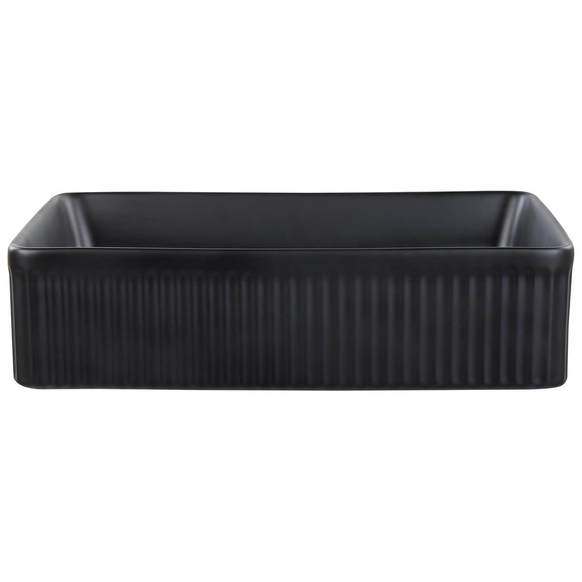 AUFSATZWASCHBECKEN Schwarz 50/34 cm Keramik Geldo - Schwarz, Keramik (50/13/34cm) - Beliani