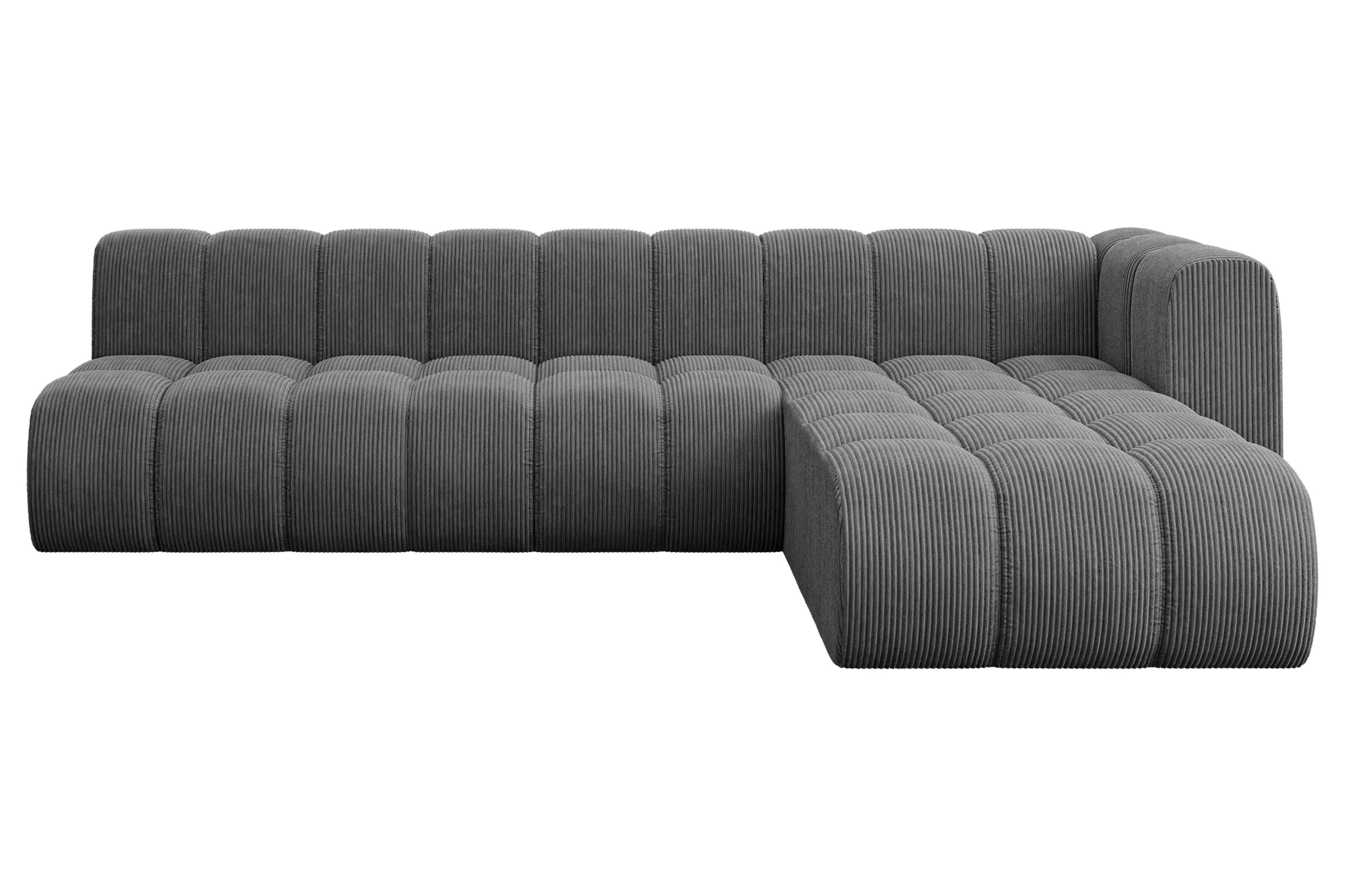 ECKSOFA modulares Sofa Darnel-L2 - 296x177x70 cm Dunkelgrau - Dunkelgrau, Holzwerkstoff/Textil (296/177cm) - ALTDECOR