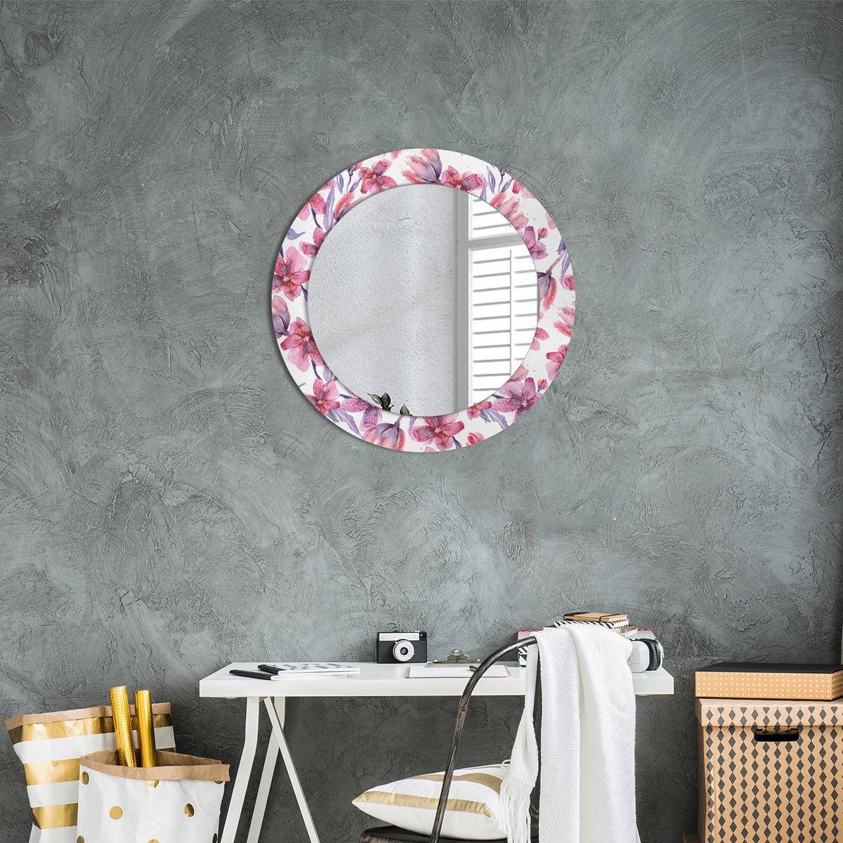 SPIEGEL Rund Ø 60 cm mit Aufdruck - Pink, Glas (60/60/0.4cm) - Wallfluent
